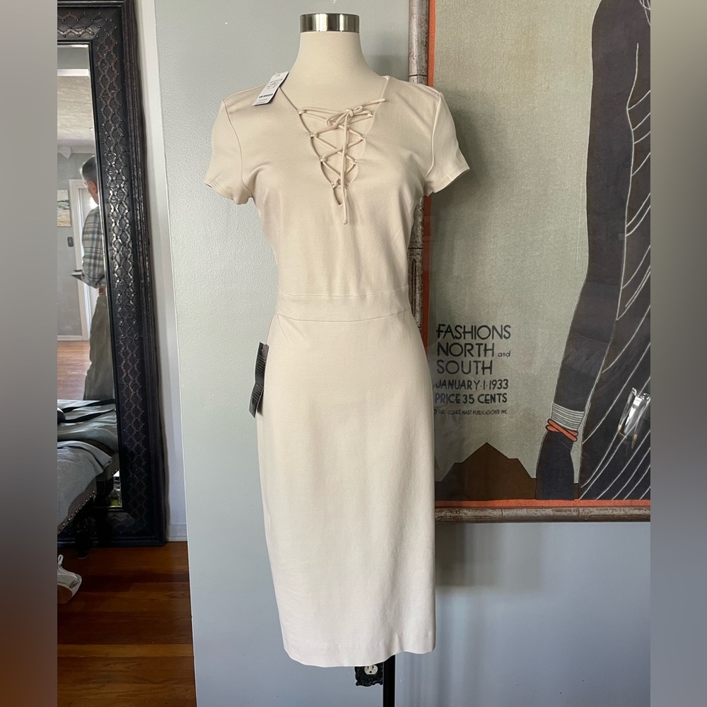 Bebe off white midi dress